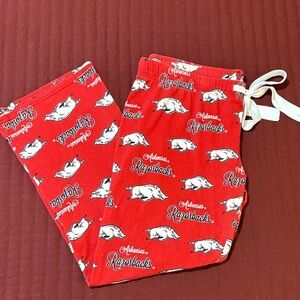 Sideline Apparel Women's Red Razorbacks Pajama Bottoms Size Large